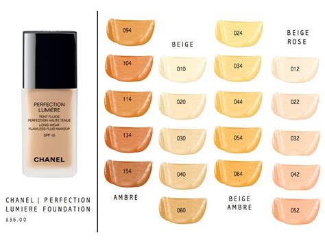 chanel perfection lumiere foundation shades|chanel foundation shade chart.